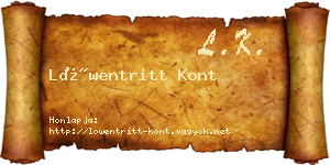 Löwentritt Kont névjegykártya